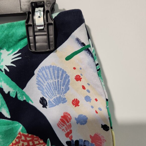 Talbots Blue Green Black Tropical Beach Print Straight A Line Skirt - Size 6 - Picture 6 of 8
